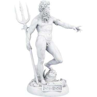 Imagem de Estátua Poseidon Deus Grego - Estatueta Netuno - Versão 3 (Cor Mármore)