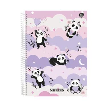 Imagem de Caderno Pandinha My Friend Capa Dura 80Fs 1 Matéria Escolar, Nuvem/Ros