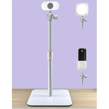 Imagem de Suporte de tripé branco de mesa compatível com Elgato Facecam-Neo, Facecam MK.2 webcams/Wave 3/Wave DX/Wave Neo/Key-Light/Key Light Neo/Key Light Mini