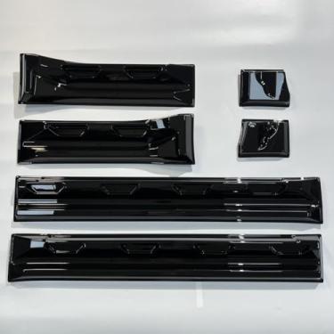 Imagem de Grade de para-choque de carro Spoiler traseiro para porta-malas kit de corpo de asa saia lateral protetor de motor compatível com Traveler Shanhai T2 parte externa (saia lateral labial brilhante)