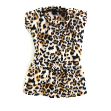 Imagem de Vestido De Inverno Soft Para Cães Estampa Onça Tamanho Gg