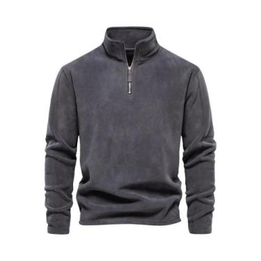 Imagem de Jaqueta De Fleece Quente E Espessa Para Homens AIOPESON Com Zíper E Pu