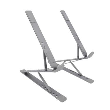 Imagem de Zopsc Suporte de Laptop Ajustável, Laptop de Alumínio Portátil e Ergonômico para Montagem de Notebook de Recriação de Mesa de Mesa para Montagem de até 15,6 Polegadas (Cinza escuro)