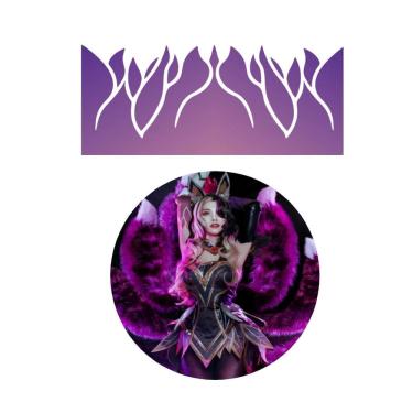 Imagem de Tatuagem Temporária Game Ahri Fantasia Cosplay 19X12Cm