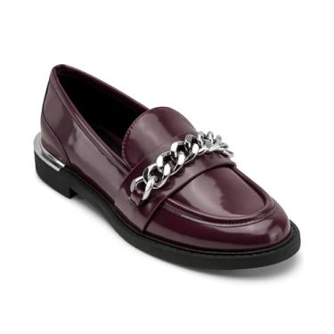 Imagem de DKNY Mocassim feminino Ryleigh com enfeite de corrente, Borgonha, 39