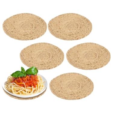 Imagem de Conjunto de 6 jogos americanos de tecido redondo de 30,5 cm de tecido resistente ao calor para mesa de jantar decorativa para quarto, sala de estar, sala de jantar