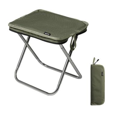 Imagem de Banqueta dobrável de acampamento ultraleve de 28 cm Naturehike – Suporta banquinho portátil compacto de 176 kg, liga de alumínio 7075 e cadeira de bolso Oxford 600D para adultos, mochila, pesca
