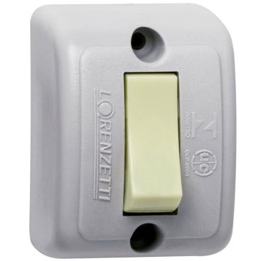 Imagem de Interruptor Simples de Sobrepor Cinza 10A 250 Volts - 1063-N - LORENZETTI
