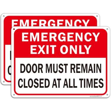 Imagem de Pacote com 25,4 cm x 17,8 cm Placa de emergência apenas para saída de emergência