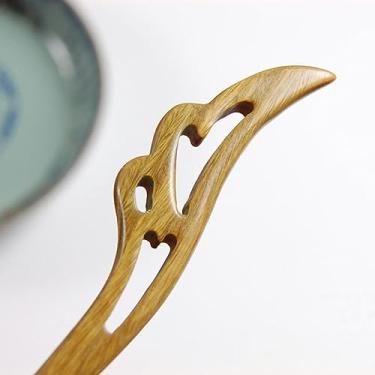 Imagem de Grampos de cabelo vintage esculpidos de madeira sândalo pauzinhos vara de cabelo étnico pino de cabelo feminino joias acessórios