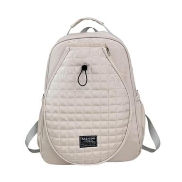 Imagem de Colaxi Bolsa de tênis, bolsa de pickleball para pickleball, badminton, de viagem de grande capacidade, leve e multifuncional para mulheres e homens, Bege