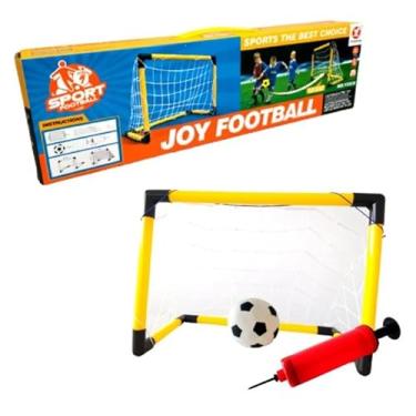 Imagem de Mini Gol Infantil Com Rede Bola Bomba De Ar Futebol