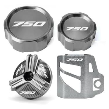 Imagem de Tampa de enchimento de óleo da tampa do reservatório de freio dianteiro traseiro da motocicleta compatível com Z750 Z 750 Z750S 2005 2006 2007 2008 2009 2010 2011 2012 (4-cinza)