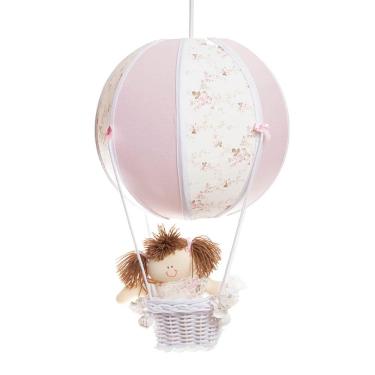 Imagem de Lustre Balão Bolinha Rosa Quarto Bebê Infantil Menina