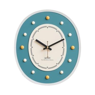 Imagem de Relógio de parede decoração interna relógio de parede sala de estar corredor sala de estudo personalizado e criativo cor relógio moderno, 33,5 * 38 cm decoração de casa (azul)