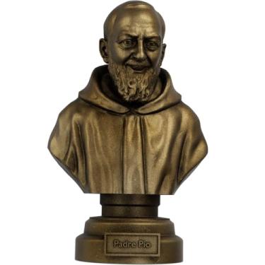 Imagem de Estátua Busto Padre Pio (Cor Ouro Velho)