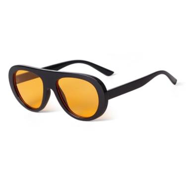 Imagem de Óculos de sol retrô com armação plana e casco de tartaruga, feminino e masculino, vintage, azul (2)