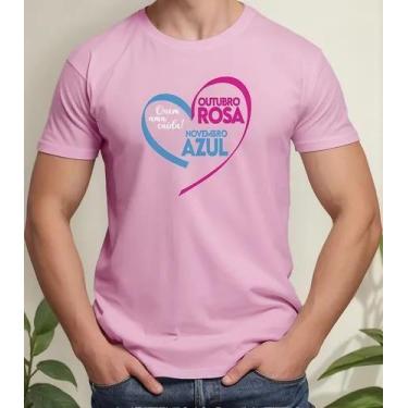 Imagem de Camiseta Camisa Adulto Feminina Masculina Algodão Campanha Outubro Ros