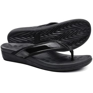 Imagem de Sandálias de cura da fascite plantar Flip Flops Orkii pretas 8