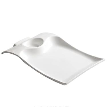 Imagem de Prato de jantar de cerâmica pratos de grés de cor sólida, pratos de jantar mais fortes, pratos de micro-ondas e lava-louças para cozinha