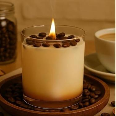 Imagem de Vela Aromática Perfumada Café Expresso 200g – Artesanal com Cera de Coco e Aroma de Baunilha