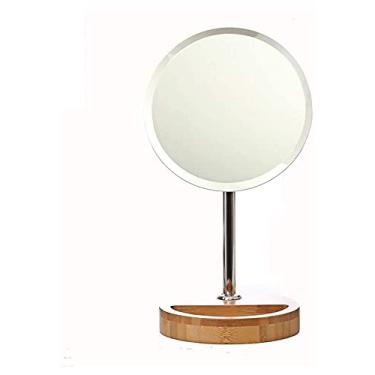 Imagem de WYUYIWH Espelho de maquiagem pequeno, espelho de maquiagem de um lado para mesa, espelho de maquiagem europeu de alta definição, espelho de princesa portátil, espelho moderno simples espelho de