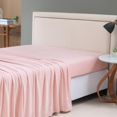 Imagem de Lençol de Cima King Malha 100% Algodão Avulso sem Elástico Rosê