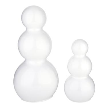 Imagem de Santa Barbara Design Studio Decoração natalina - Boneco de neve de vidro soprado à mão branco, conjunto de 2, pequeno e médio