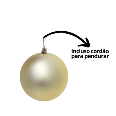 Imagem de Conjunto 6 Bolas de Natal Champanhe Prime Texturas Mistas 6cm Glitter, Brilho e Fosca