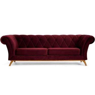 Imagem de Sofá 4 Lugares Para Sala de Estar Império 280 cm D02 Veludo Marsala C-278 - Lyam Decor