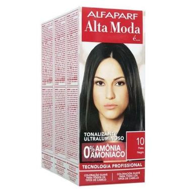 Imagem de Alta Moda Alfaparf kit c/3 Tonalizantes 10 Preto 120g