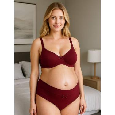 Imagem de Conjunto de Pós Parto Sutiã com Clique de Amamentação e Calcinha Cós A