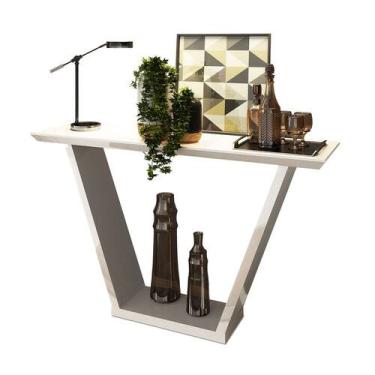 Imagem de Aparador Sala Estar 136cm Tampo MDF c/ Vidro Lótus D04 - D'Rossi - D R