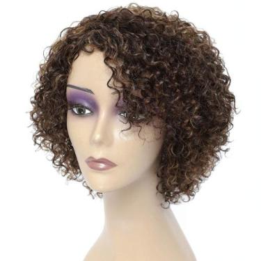 Imagem de Perucas HUA Kinky Curly Short para mulheres negras, cabelo humano 4/30