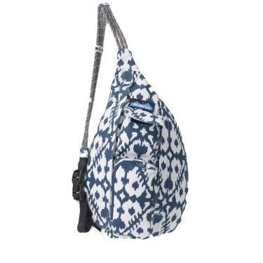 Imagem de KAVU Mini bolsa de corda de algodão com alça transversal azul, borrão azul