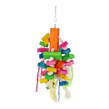 Imagem de KiBcsLic Brinquedo para pássaros, brinquedo colorido e divertido, exclusivo para jardim, gaiola doméstica, interativo para pendurar, periquitos,