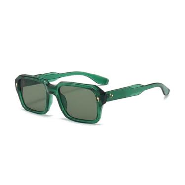 Imagem de VFDHN Óculos de sol com lentes vermelhas, feminino, vintage, rebites, transparente, gradiente, uv400, masculino, retangular (2)