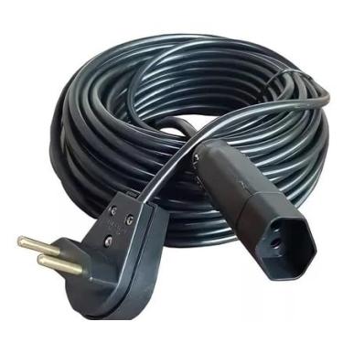 Imagem de Extensão Elétrica 30 Metros 20Aa Cabo Pp Reforçada 127V/220V - Cor Preto