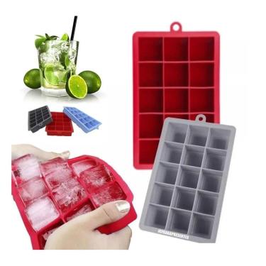 Imagem de Forma De Gelo Retangular De Silicone Para 15 Cubos 30Ml