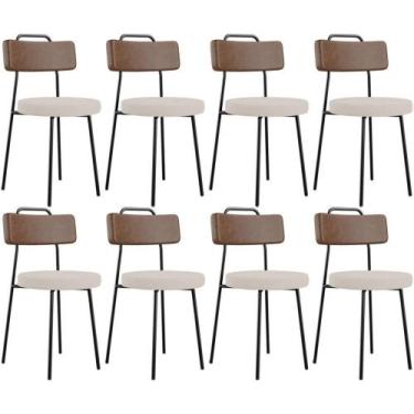 Imagem de Kit 08 Cadeiras Decorativas Estofada Sala Jantar Barcelona L02 materia