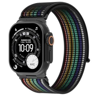 Imagem de Pulseiras de nylon esportivas compatíveis com Apple Watch Ultra 2/Ultra séries 10/9/8/SE/7/6/5/4/3 de 49 mm, 46 mm, 45 mm, 44 mm e 42 mm