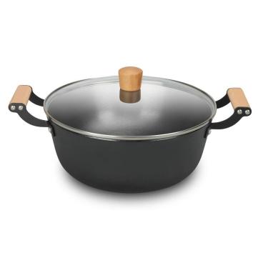 Imagem de Caçarola Ferro Fundido Leve Tampa Em Vidro 28Cm Mta 6,0L