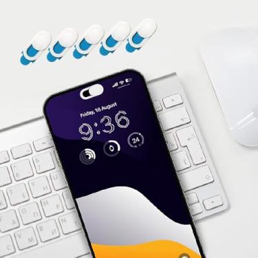 Imagem de Capa para webcam, capa de privacidade para câmera para laptop/celular/iPad/PC/tablet, proteja sua privacidade e segurança, 5 peças, branca