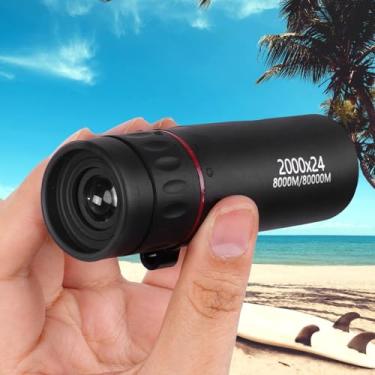 Imagem de Mini telescópio monocular com foco óptico, monóculos impermeáveis e antiderrapantes para observação de estrelas, caça, preto