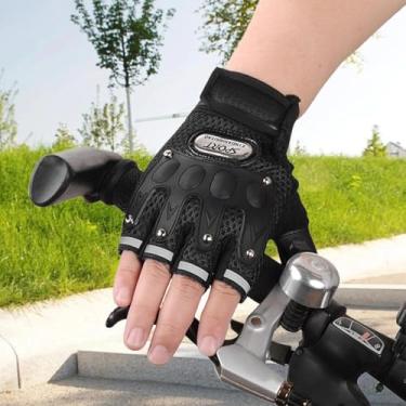 Imagem de Luvas de meio dedo, luvas finas respiráveis, espessas, ciclismo, fitness, equitação, esportes, motocicleta, motocicleta