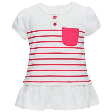 Imagem de Blueberry Pet 2020 Camiseta de algodão com bainha de babados e listras rosas, 2T