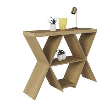 Imagem de Aparador Para Sala Artely Estrela Com Prateleiras Carvalho