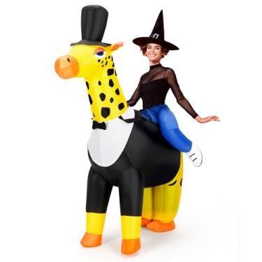 Imagem de VioraWhite Fantasia inflável para adultos, passeio no dia das bruxas, para homens e mulheres, dia de Ação de Graças, Natal, Carnaval, cosplay, Amarelo, about 59 inches