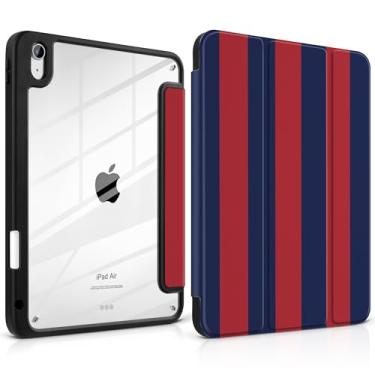 Imagem de Loyrina Capa para iPad (A16) 11ª geração 11 polegadas 2025/iPad 10.9 2022 geração 10.9 2022 - Design listrado proteção funcional com capa traseira transparente, suporte magnético Wake Sleep, listras