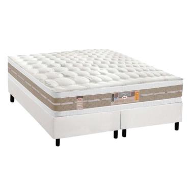 Imagem de Cama Box King: Colchão Molas Ensacadas Castor Silver Star Air + Base Crc Courano White (193x203)